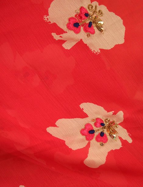 Chinon Silk Printed Saree