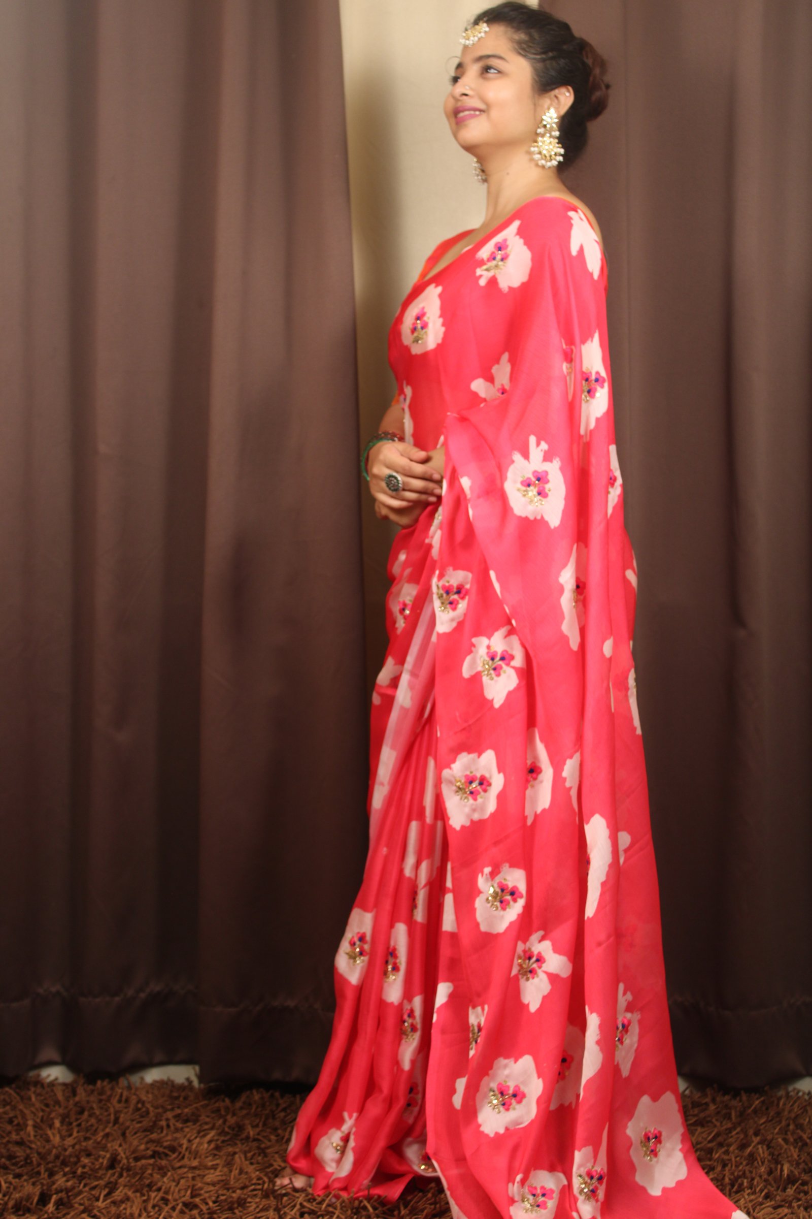 Chinon Silk Printed Saree