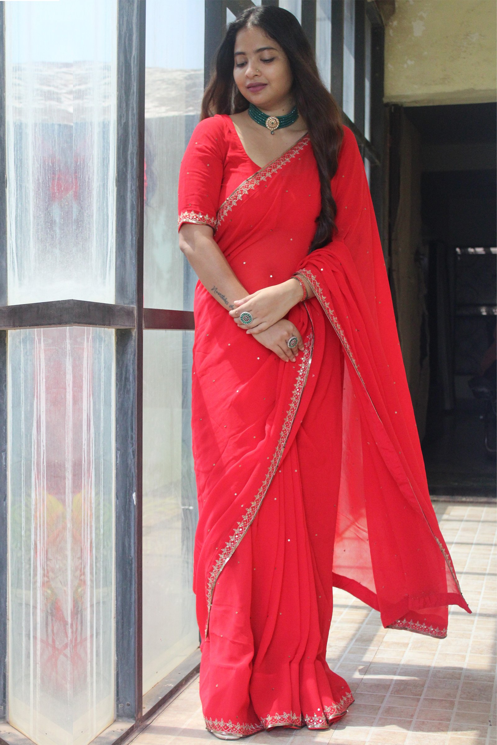 Handcrafted Georgette Saree