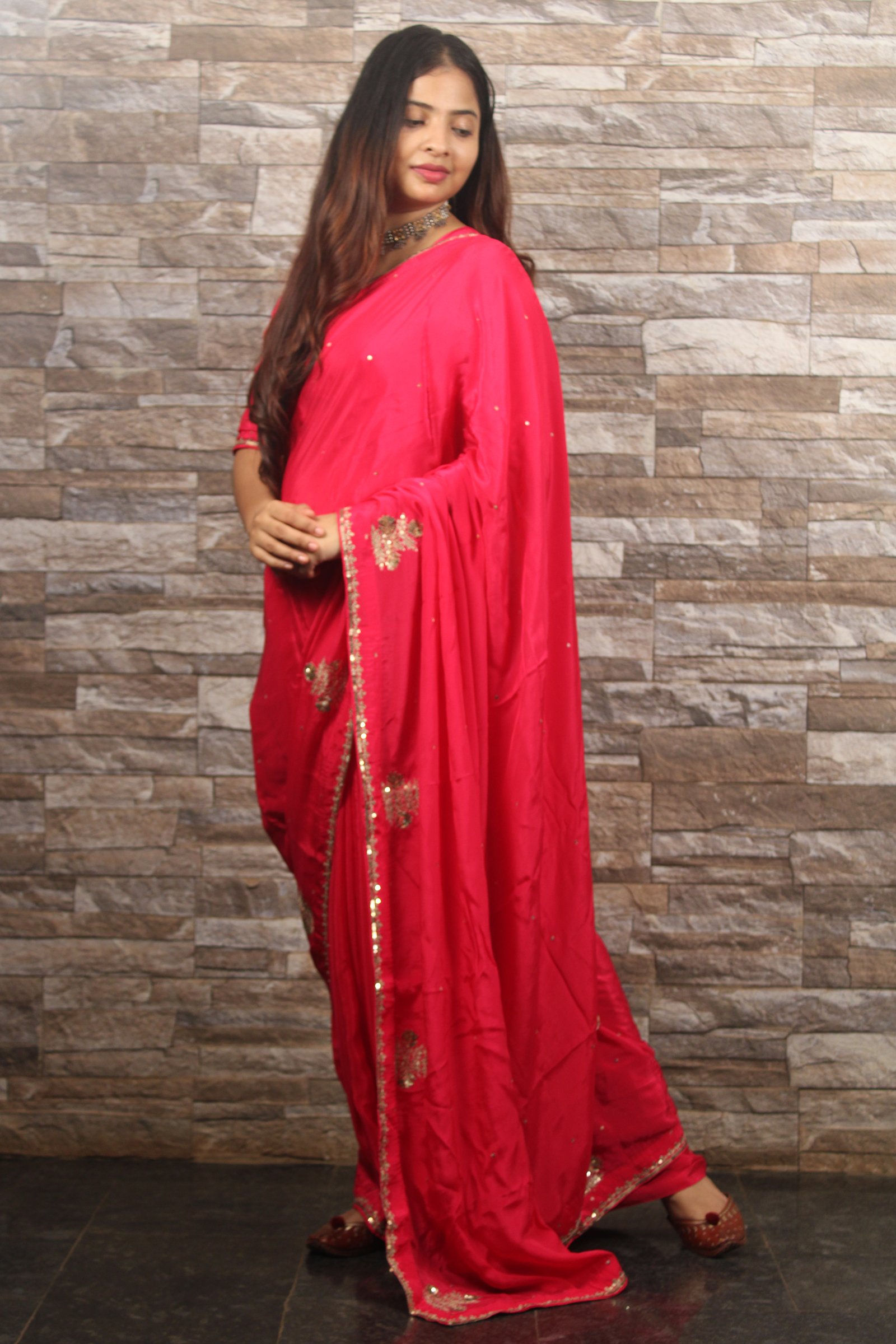 Handcrafted Pure Crepe Silk Saree