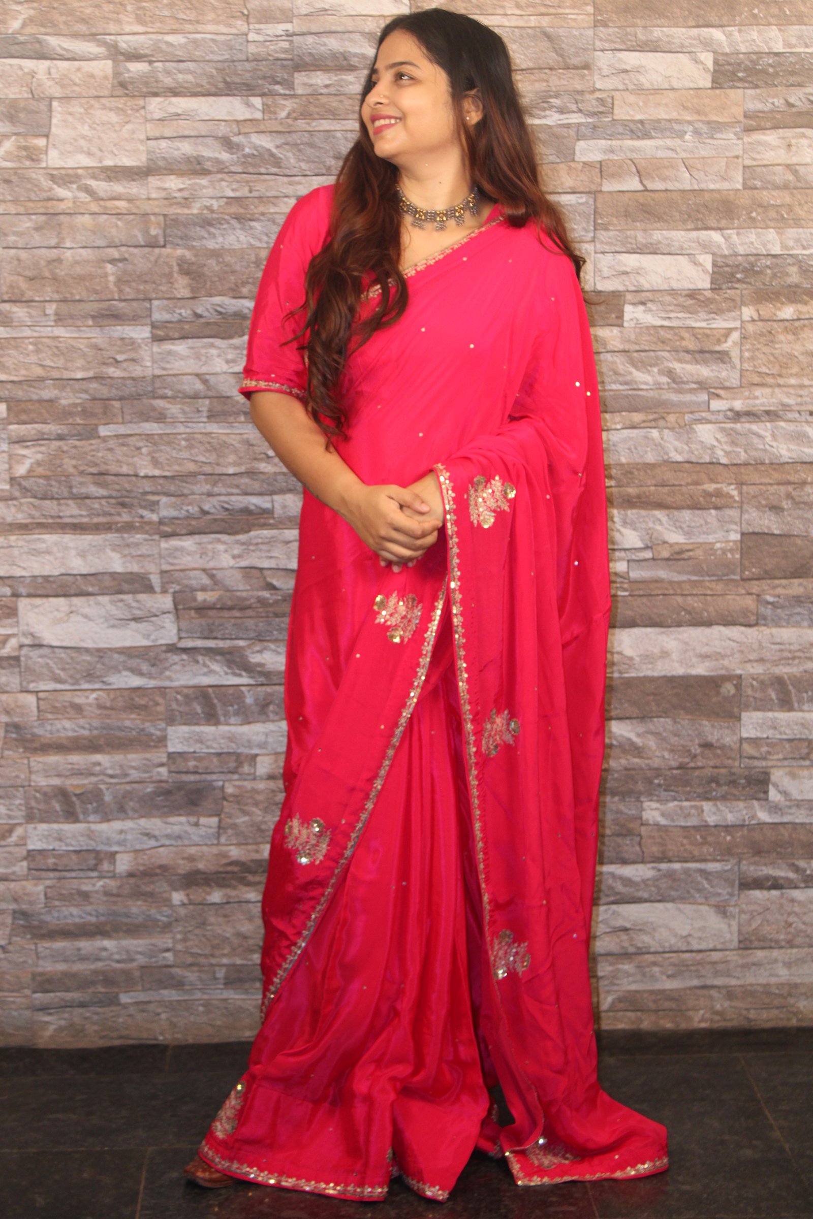 Handcrafted Pure Crepe Silk Saree