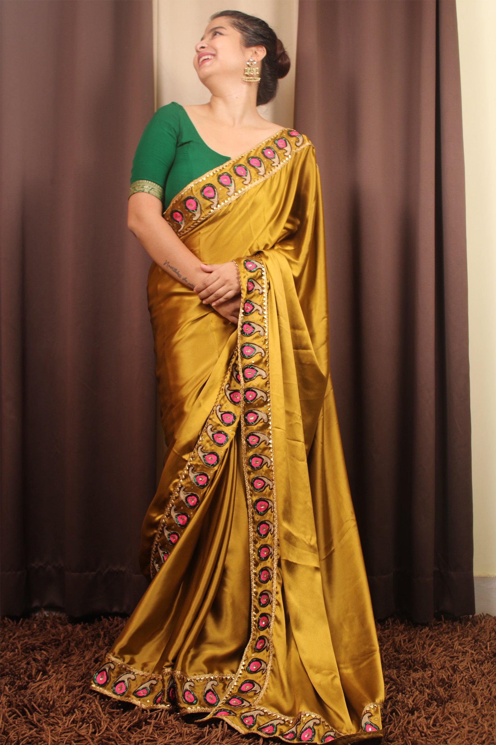 Handmade Satin Silk Saree Handmade Satin Silk Saree