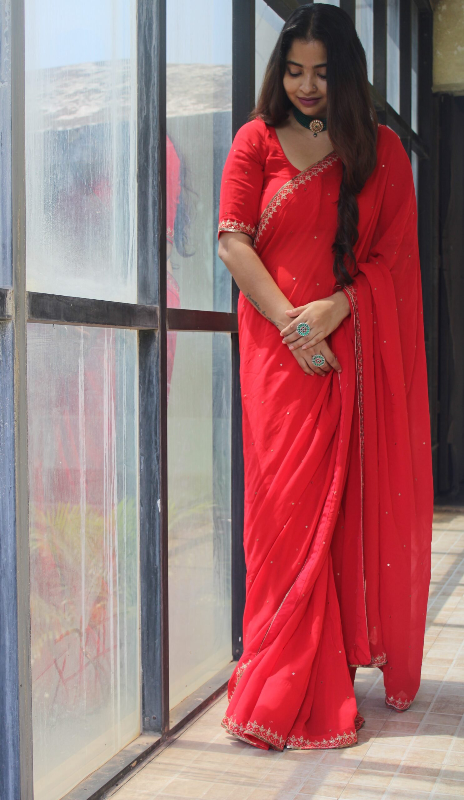 Handcrafted Georgette Saree