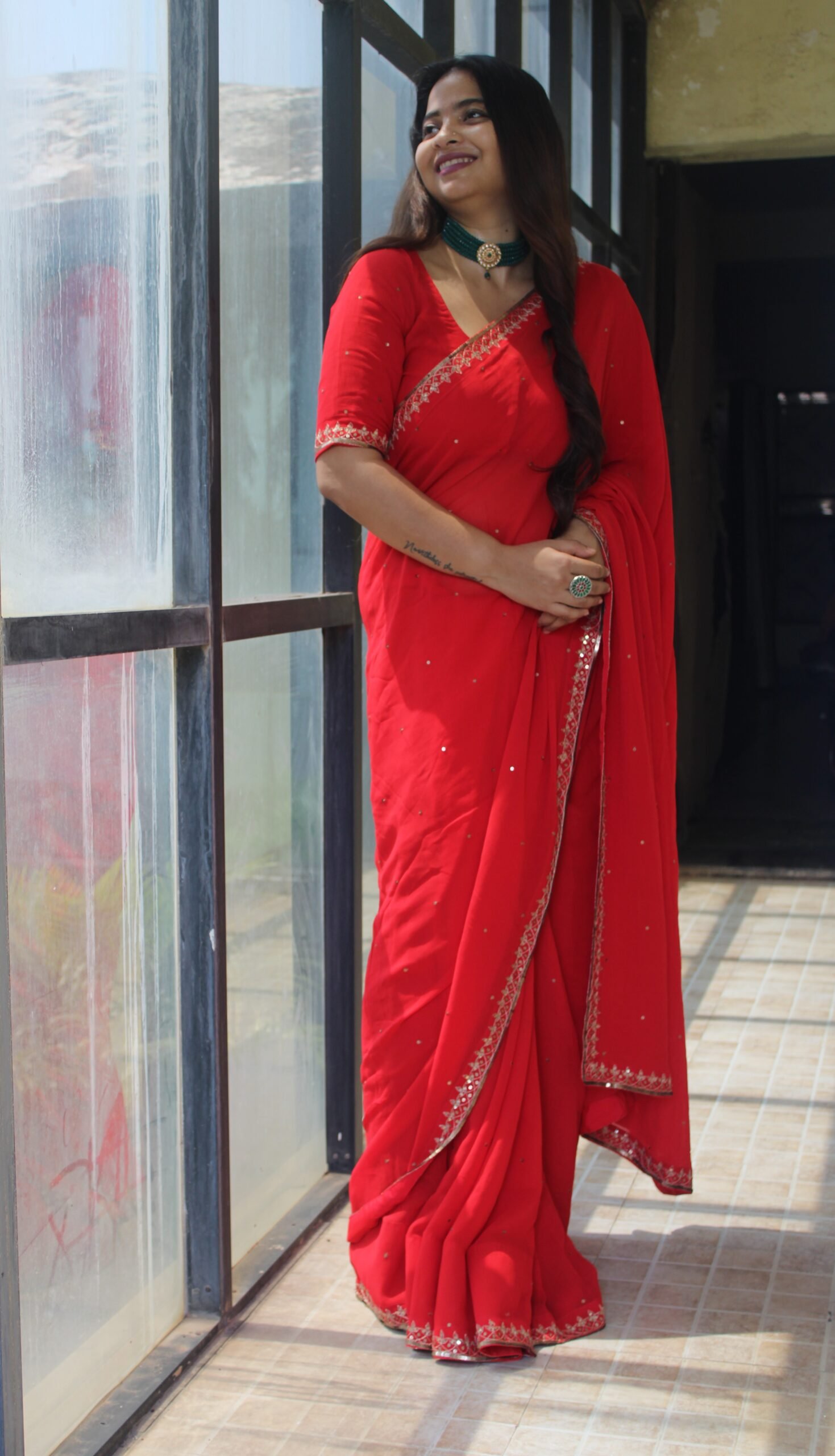 Handcrafted Georgette Saree