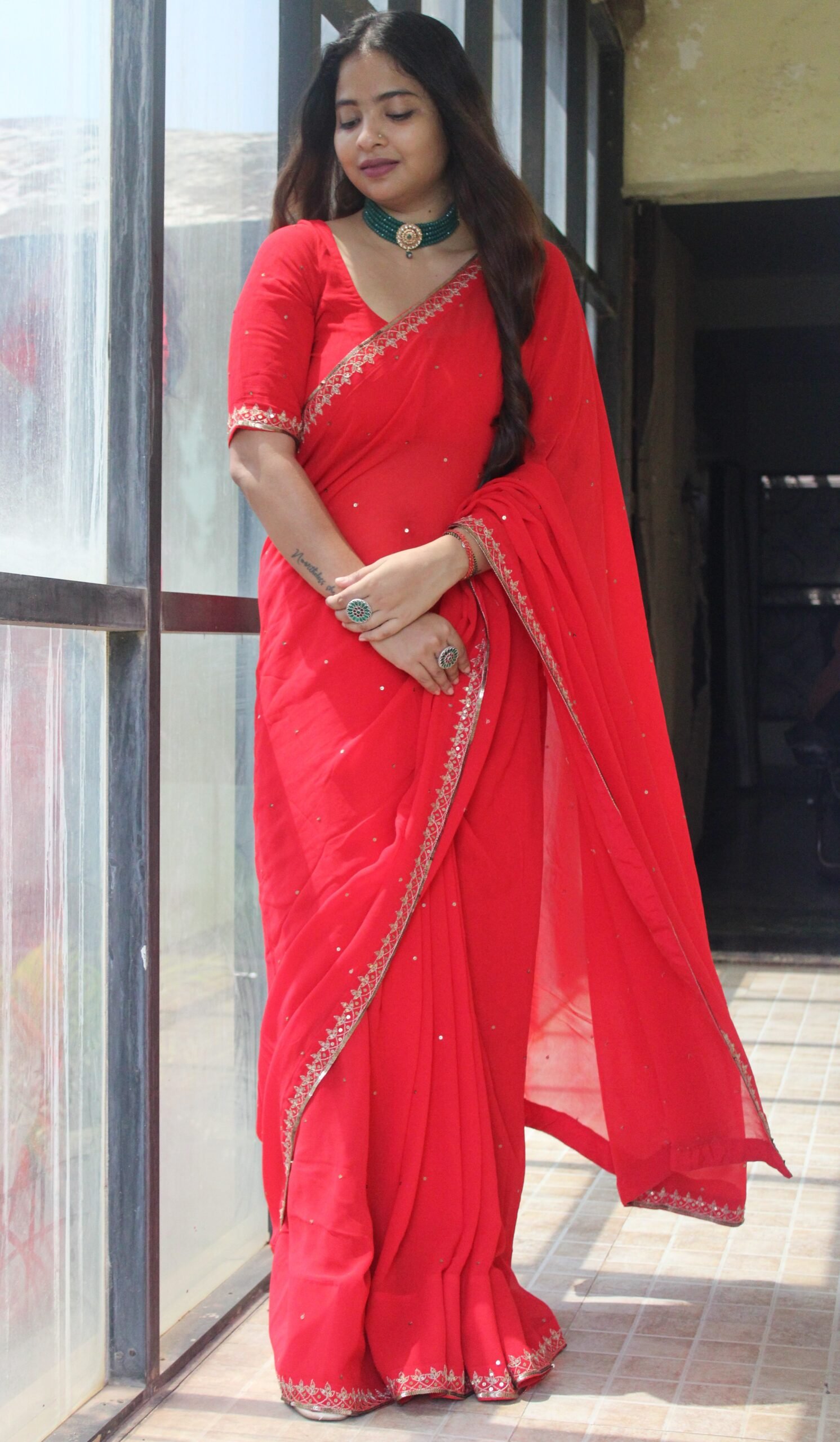 Handcrafted Georgette Saree