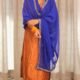 Royal Blue Georgette Dupatta with zardozi work Royal Blue Georgette Dupatta with zardozi work